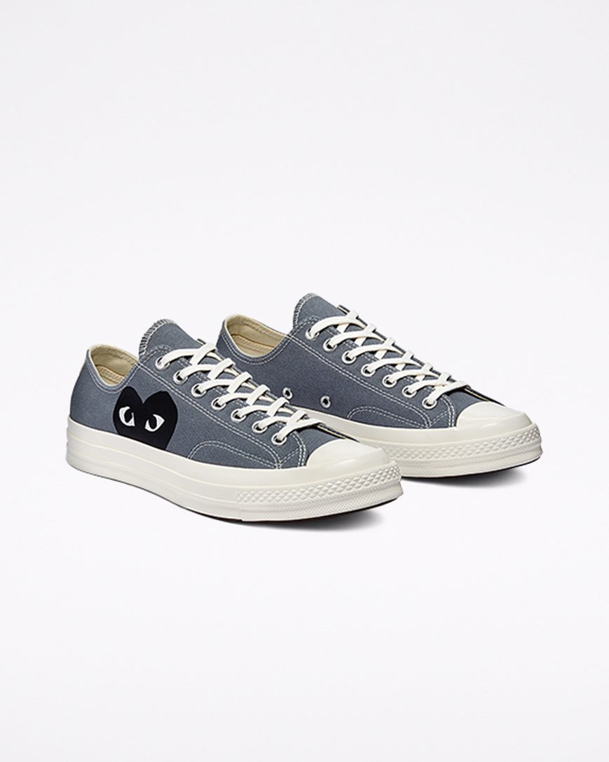 Tenis Converse x Comme des Garçons PLAY Chuck 70 Cano Baixo Feminino Cinzentas Pretas | PT R054019